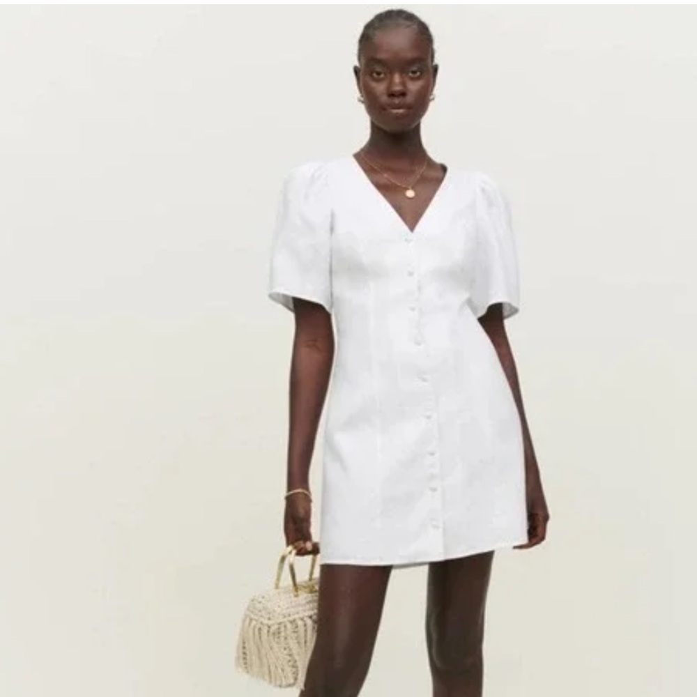Reformation White Linen Joelle Dress - size 4